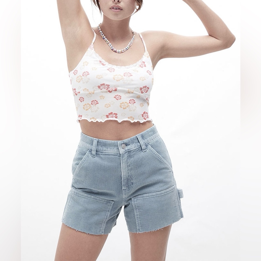 Women’s Pacsun Light Blue Corduroy Cutoff Workwear Shorts Size 25